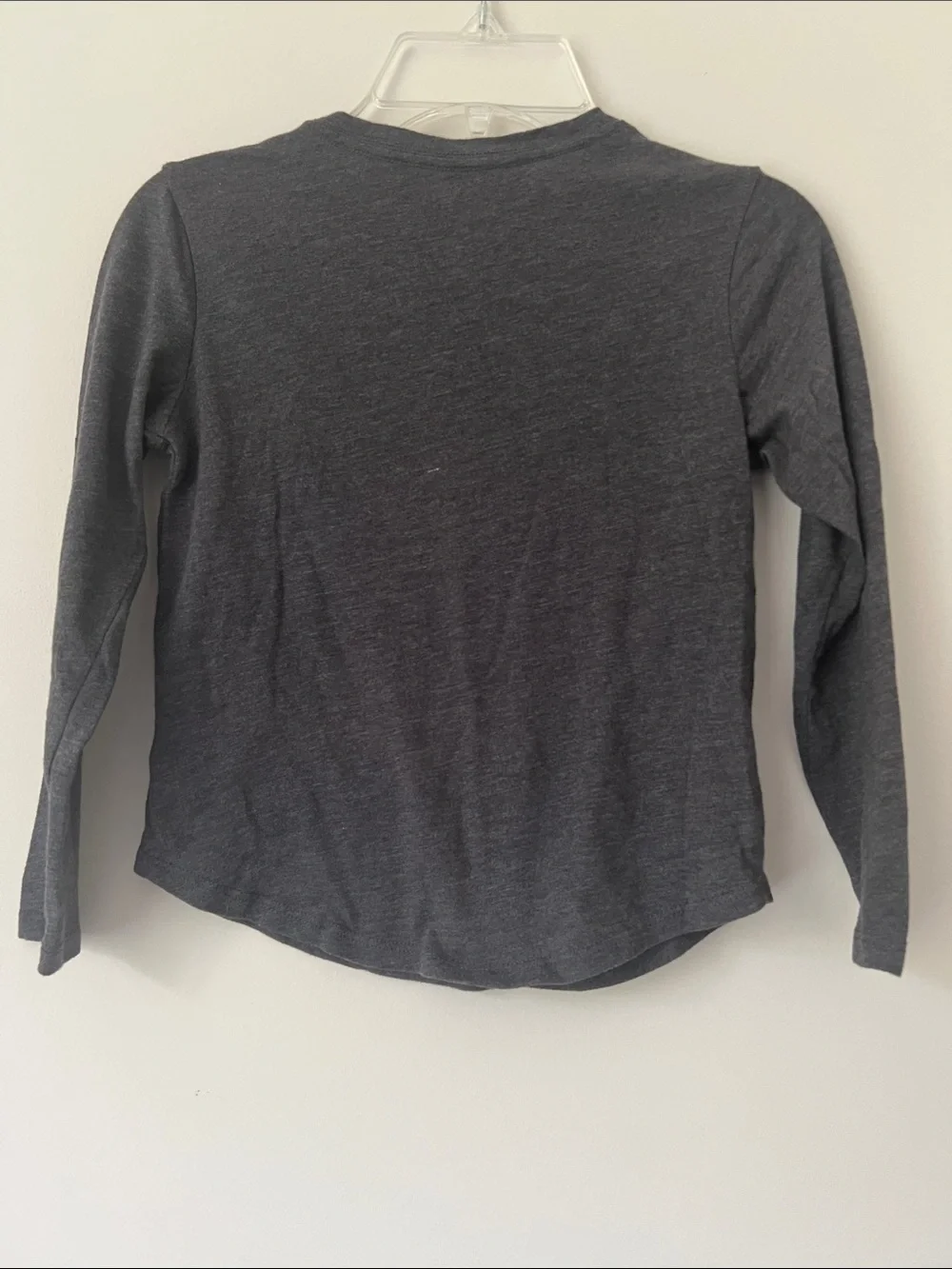 Old Navy Charcoal Long-Sleeve Tee with Gold 'Peace on Earth' Globe Graphic